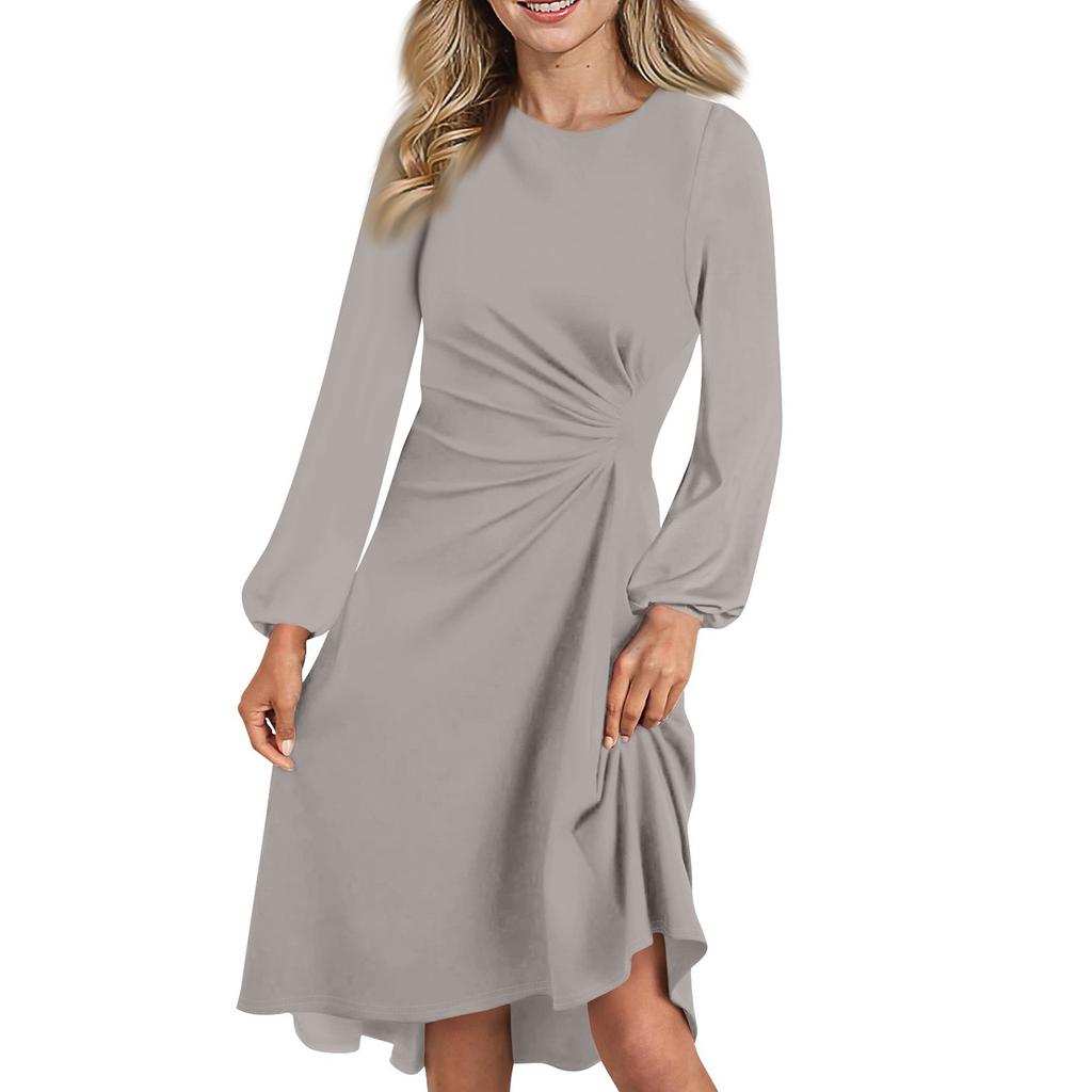 Women's Fall And Winter Fashion Sexy Slim Waisted Dating Long Sleeve Dresses