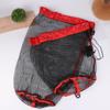 Folding Thickening Small Grid Mesh Bag Portable Fishing Catching Collection Bag With Drawstring Fishing Landing Net Fishing Gear