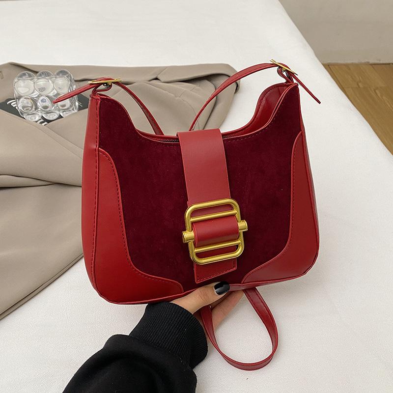 Bag Women's Autumn and Winter New Trendy Fashion Retro Niche Underarm Hand Shoulder Oblique Span Bag Tote Bag
