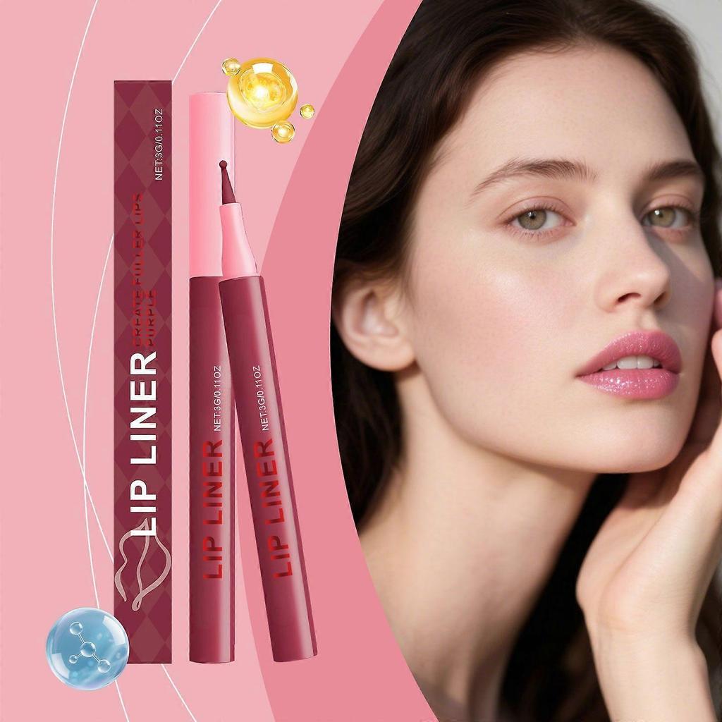 The Purple Waterproof Lip Liner Pen Has A Full And Natural Lip Shape, Is Waterproof And Long-Lasting, And Is Not Easy To Smudge. It Is An Easy Lip Lin