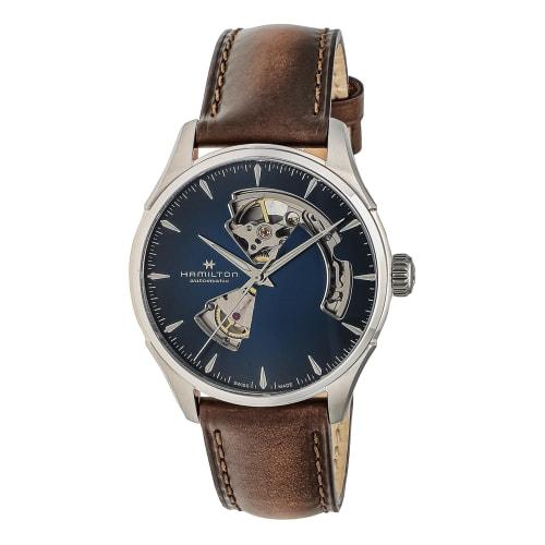 Hamilton Jazzmaster Open Heart Watch, Blue Dial, Stainless Steel, Sapphire Crystal, Automatic, 40mm, Swiss Made, Men's, Brown, H32675540