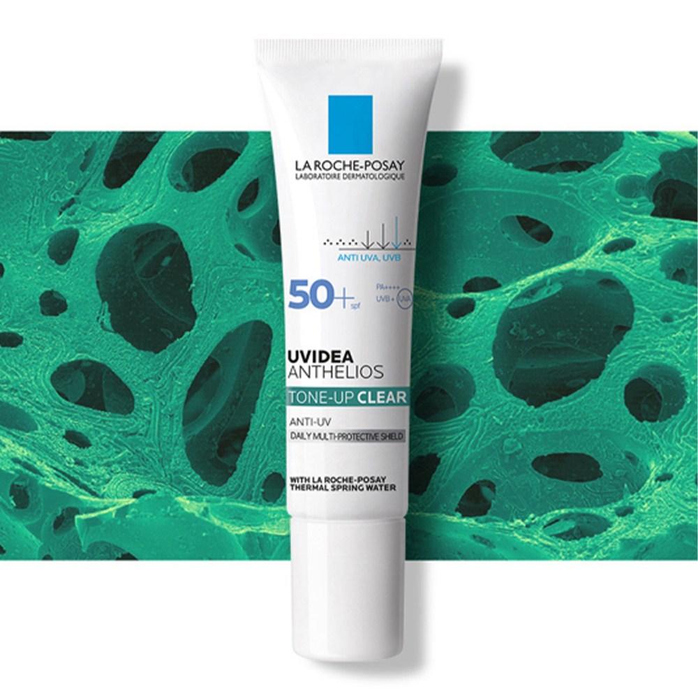 La Roche-Posay Uvidea Tone-up Clear Sun Cream SPF50+ PA++++ 30ml + 30p zestaw wacików, 1 zestaw