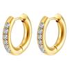 Inlaid square diamond ear buckle European and American style women's earrings, fashionable and personalized versatile 18K gold diamond earrings