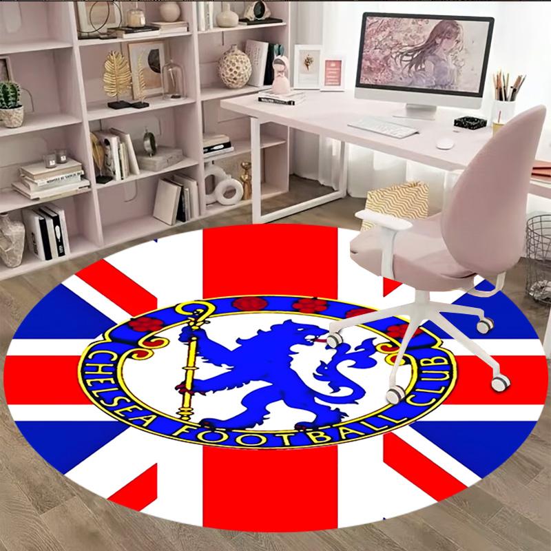1pc C-Chelsea Carpet, Round Rug, Comfortable, Suitable for Entryways, Living Rooms, Office, And Bedrooms, Christmas Decoration