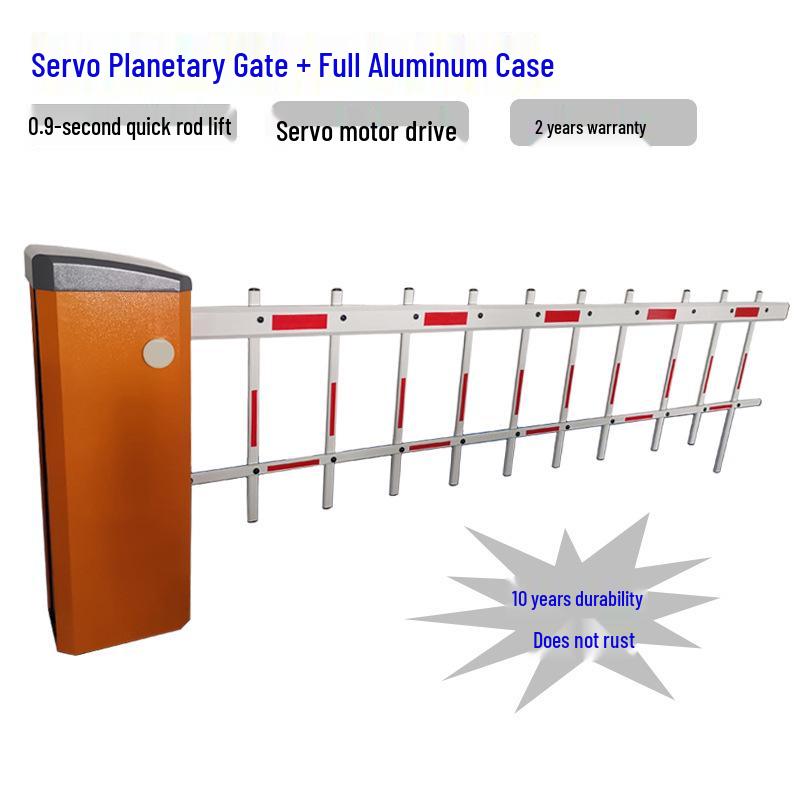 Aluminum High-Speed Servo Barrier Gate Machine with Core Anti-Collision, Planetary Reducer, 0.9s Operation, and 2-Year Warranty.