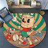 Cuphead & Mugman, Tappeto Rotondo, Tappeto per Soggiorno Camera da Letto Divano Sala Giochi Decorazione, Tappetino Antiscivolo