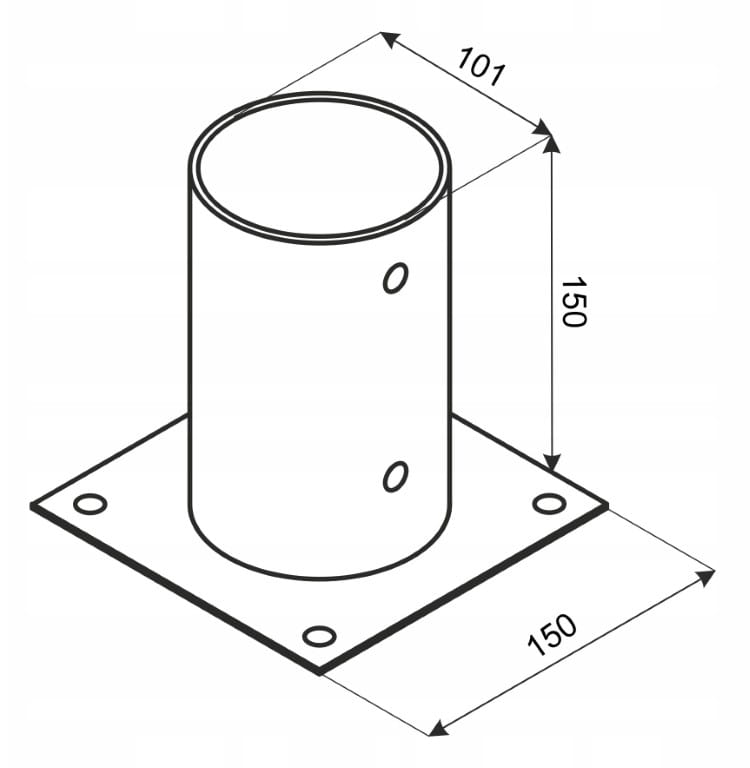 Hot-dip Zinc Umbrella Base Anchor 101x150x2 Mm