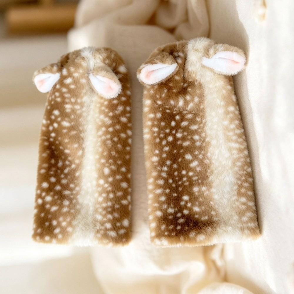 High Tube Plush Boot Covers Thickened Fawn Print Socks Cute Deer Ear Leg Warmers For Women