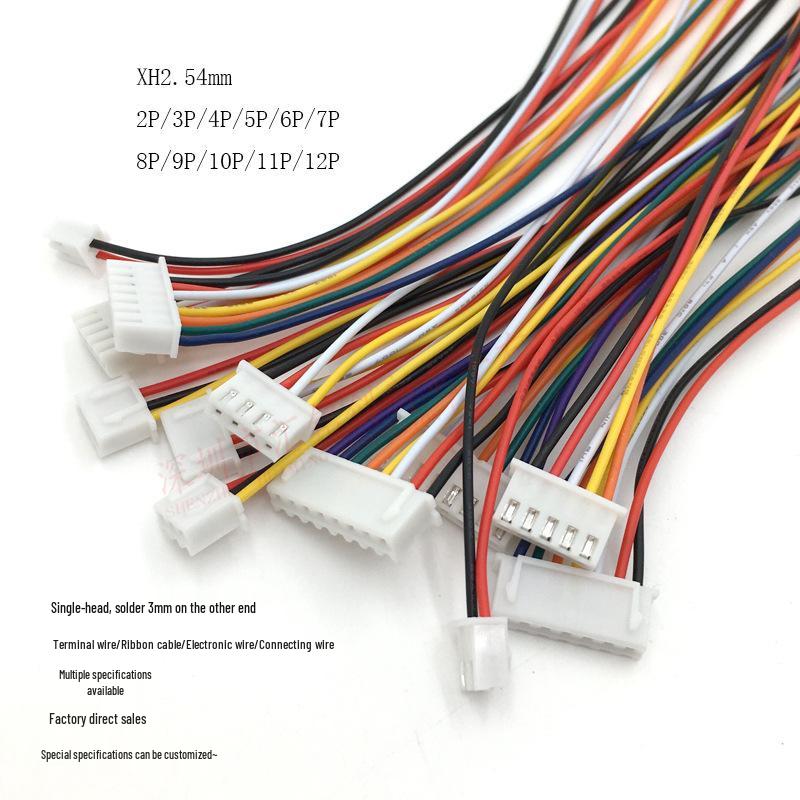 XH2.54 Terminal Wire: 2-12 Pin, Single Head, 10/20/30CM Length Options