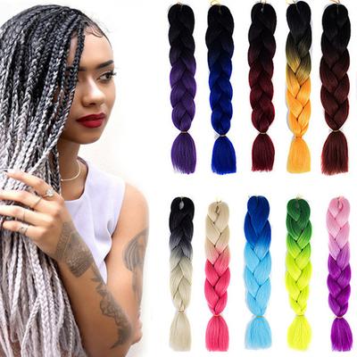 Gradient Color Wig Women Braided Hair Extension for Club