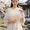 2PCS/SET Vintage Handheld Fan Traditional Bamboo Fan Creative Ancient Folding Fan  Photography Prop