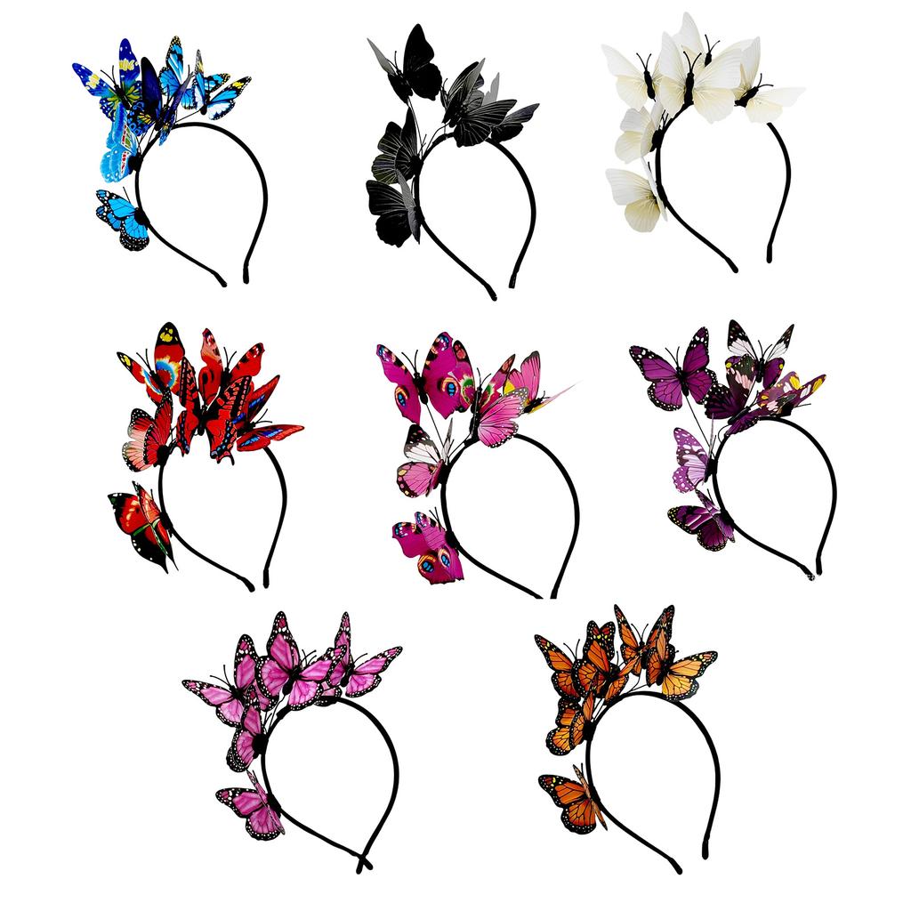 Butterfly Fascinator Headband Elegant Hair Accessory for Women and Girls Halloween Party Cosplay Bridal