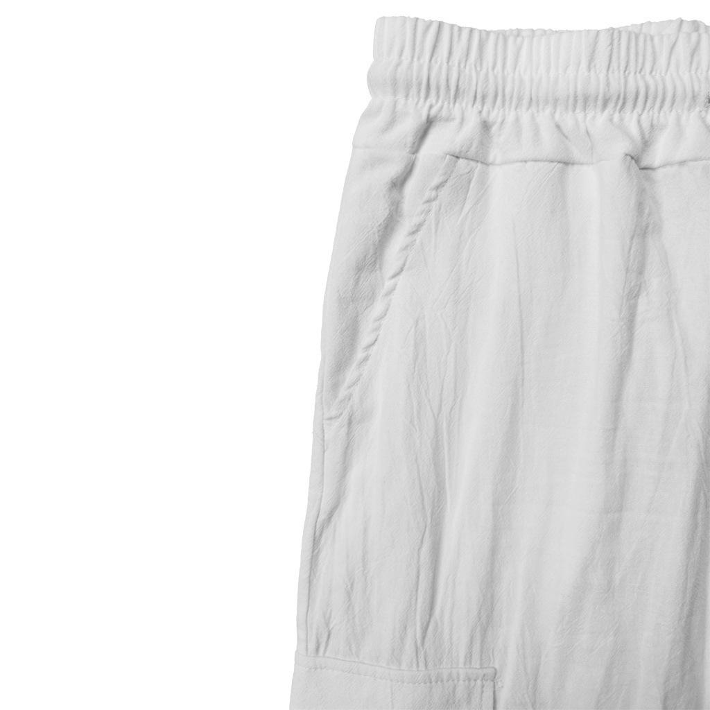 Men's American Style Multi-Pocket Cargo Shorts, Casual Loose Linen Drawstring Shorts