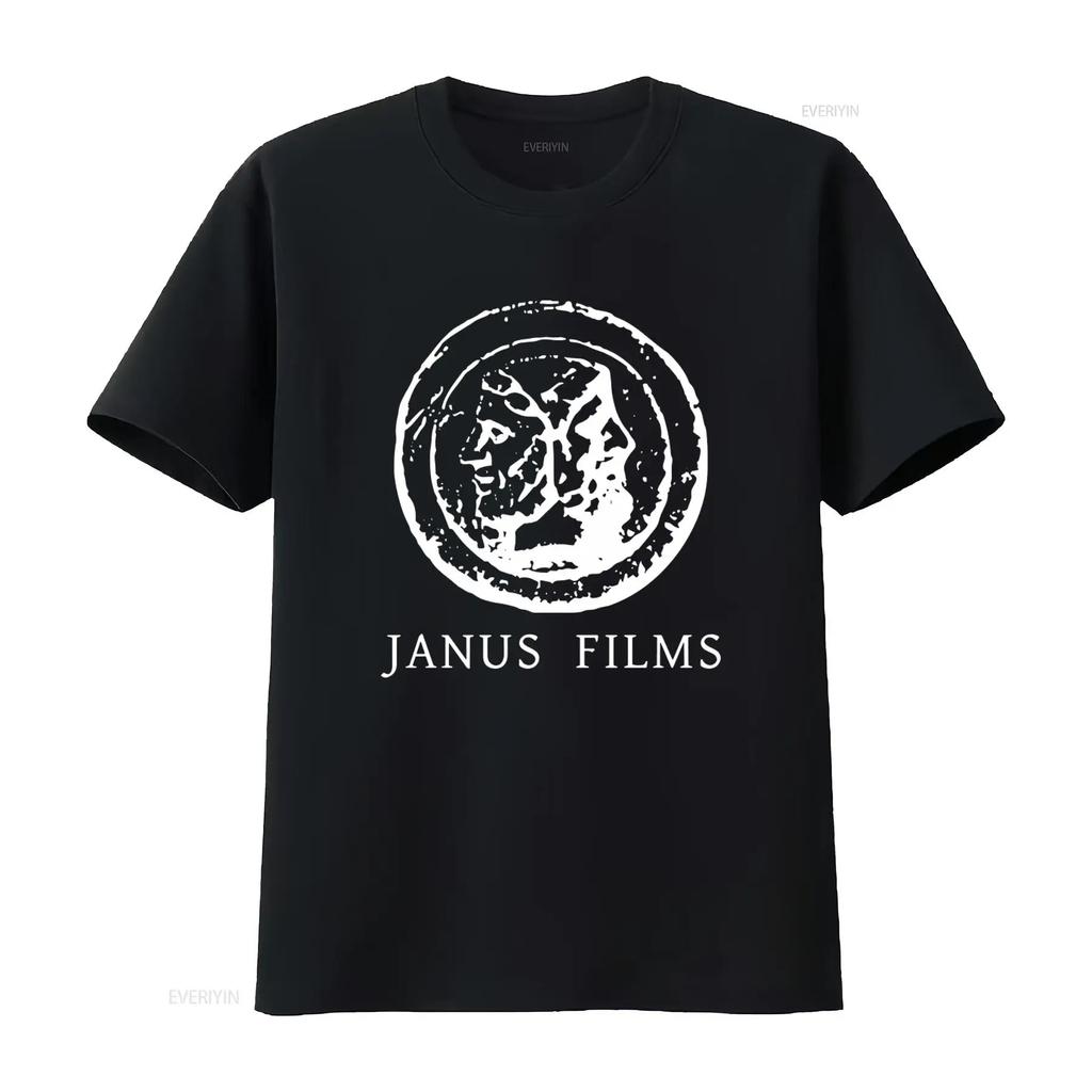 Janus Films Retro Print T shirt for Men and Women Slightly Versatile Unisex Stylish Top For E