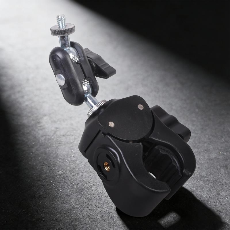Sturdy Double Hole Photography Clamp With 360 Degree Rotation for Mounting on Bicycles Handlebar Desktop and Tripods