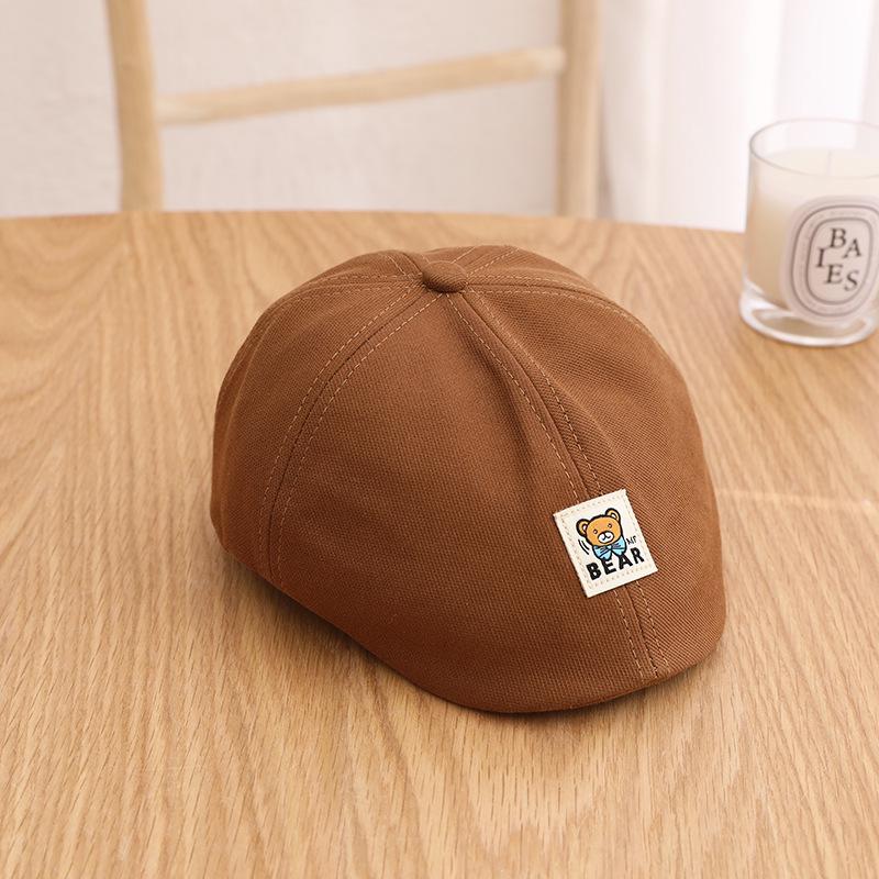 Benhui Baskenmütze mit Cartoon-Bär und Entenschnabel für Kinder im Alter von 1–3 Jahren – modische Mütze für Jungen und Mädchen
