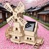 3D Solar Windmill Wooden Puzzle and Scientific Experiment Assembly Set - Wooden Puzzle Suitable for Both Men and Women