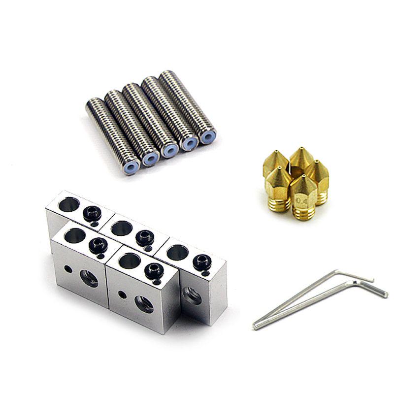 ENET 2x MK8 3D Printer Extruder Stainless Steel Nozzle 6mm Thread 0.4mm 1.75mm Silver