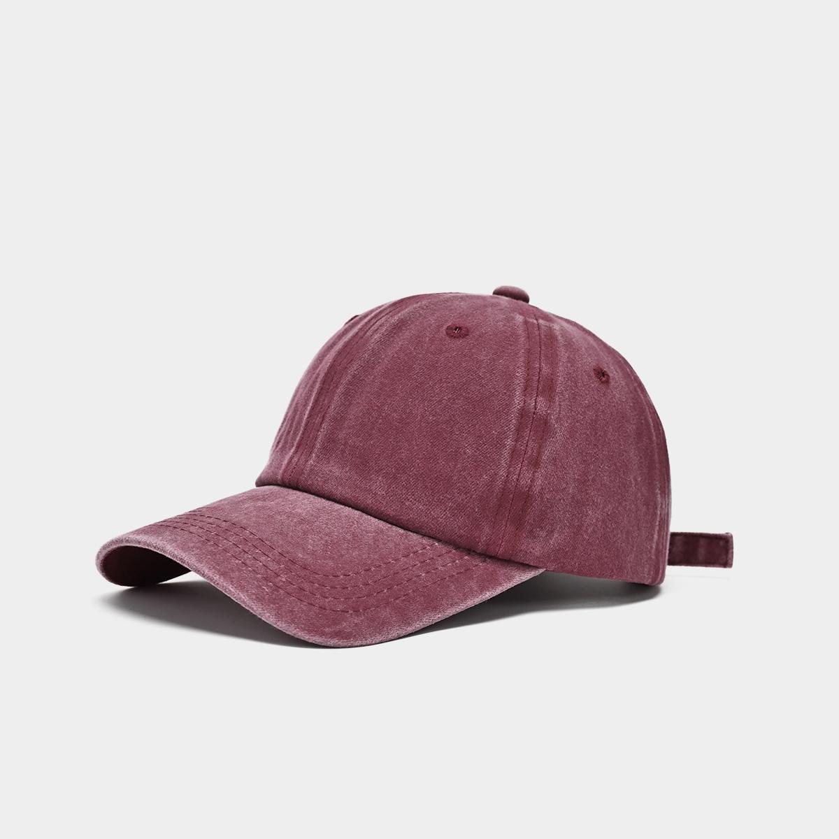 

Hat Men S Washed Coated Baseball Cap Color Tile Korean Version Simple Dome Cap Solid Color Sports Sun Hat