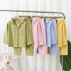 Toddler Baby Kids Unisex Casual Pajama Suit Boy Long Sleeve Front Pocket Lapel Tops+ Long Pants Girl Pajama Sets 1-16 Years