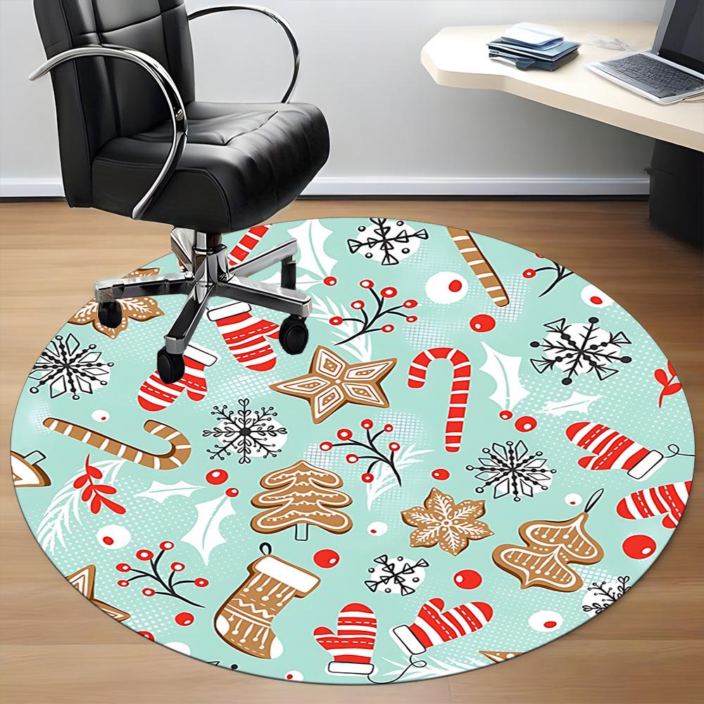 1pc Christmas Ornaments Chair Carpet for Office, Non-slip, Soft and Durable Office Rug for Decoration, Perfect for Office yy251229157