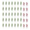 Norfolk Branches Red Berry Stems Artificial Christmas Picks Fake Needles With Holly Berries For Xmas Tree Filler Decorations Festival Holiday
