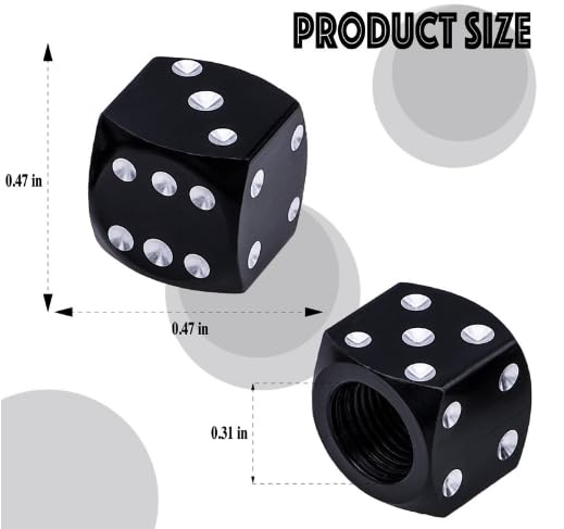 Valve Cap Car Tire Dice Aluminum Tire Valve Cap Dice