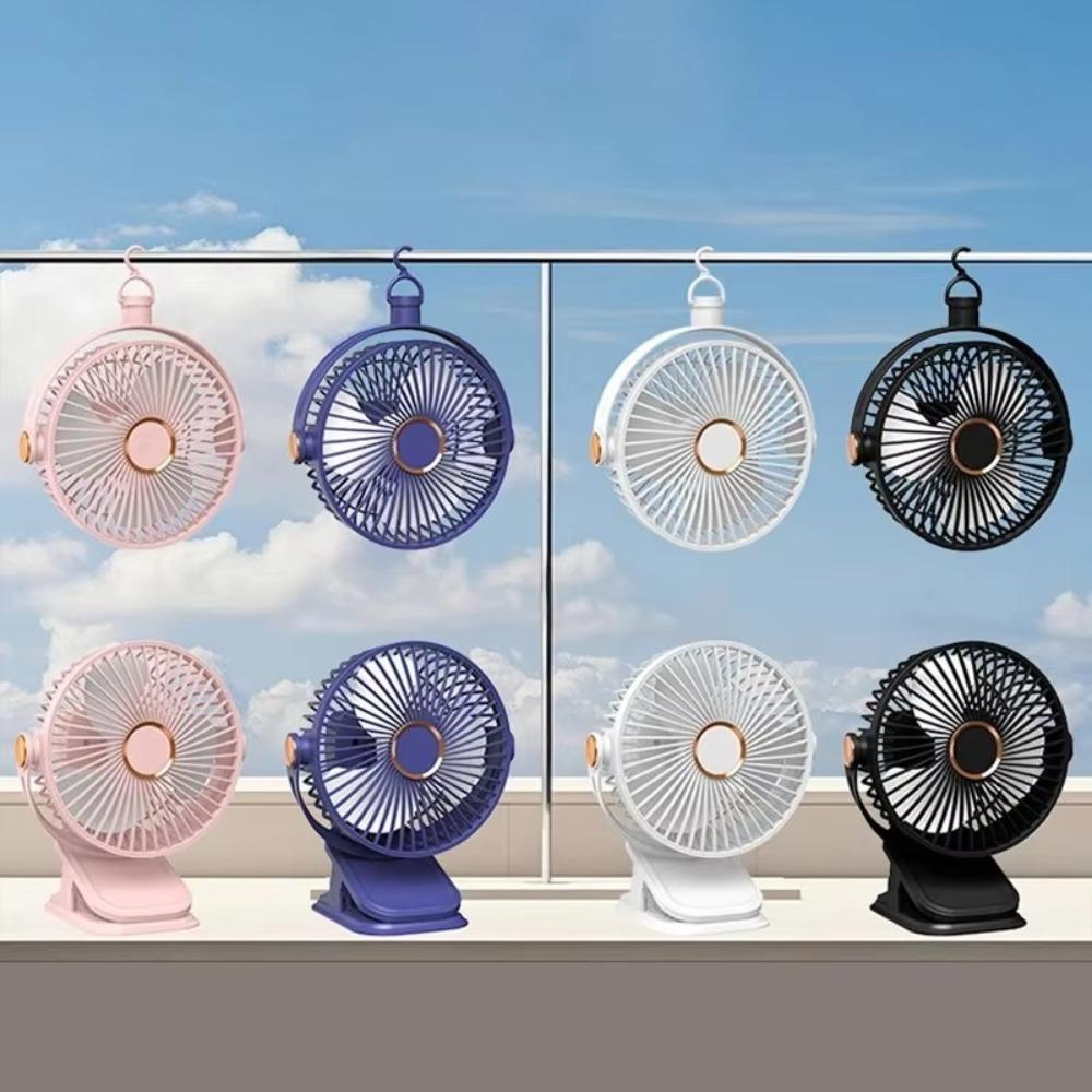 Rechargeable Mini Clip Fan USB Wireless Ceiling Fan LED Night Light Fan  for Home Camping Office