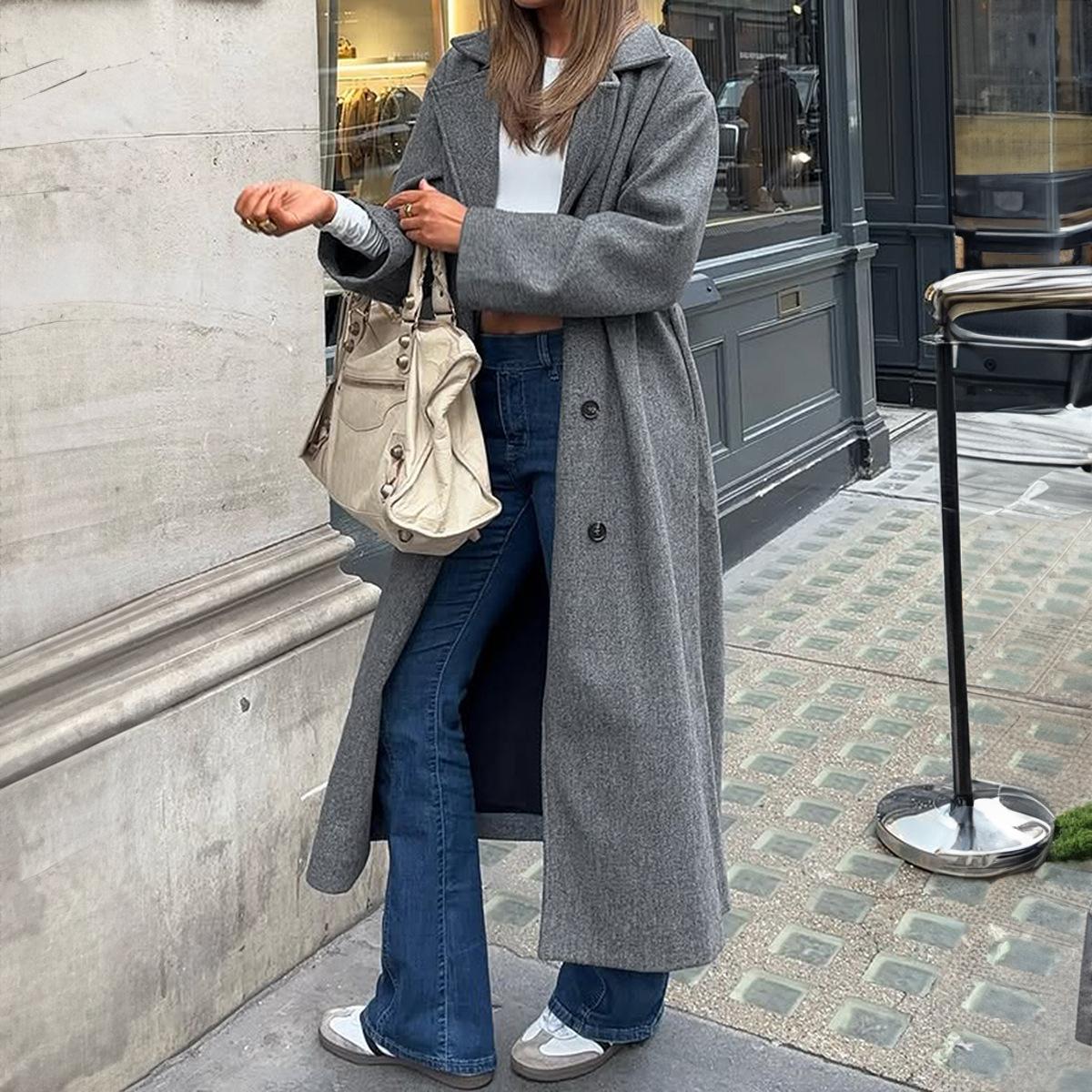 

Elegant Style Versatile Coat for Women 2025 Autumn and Winter S сірий колір