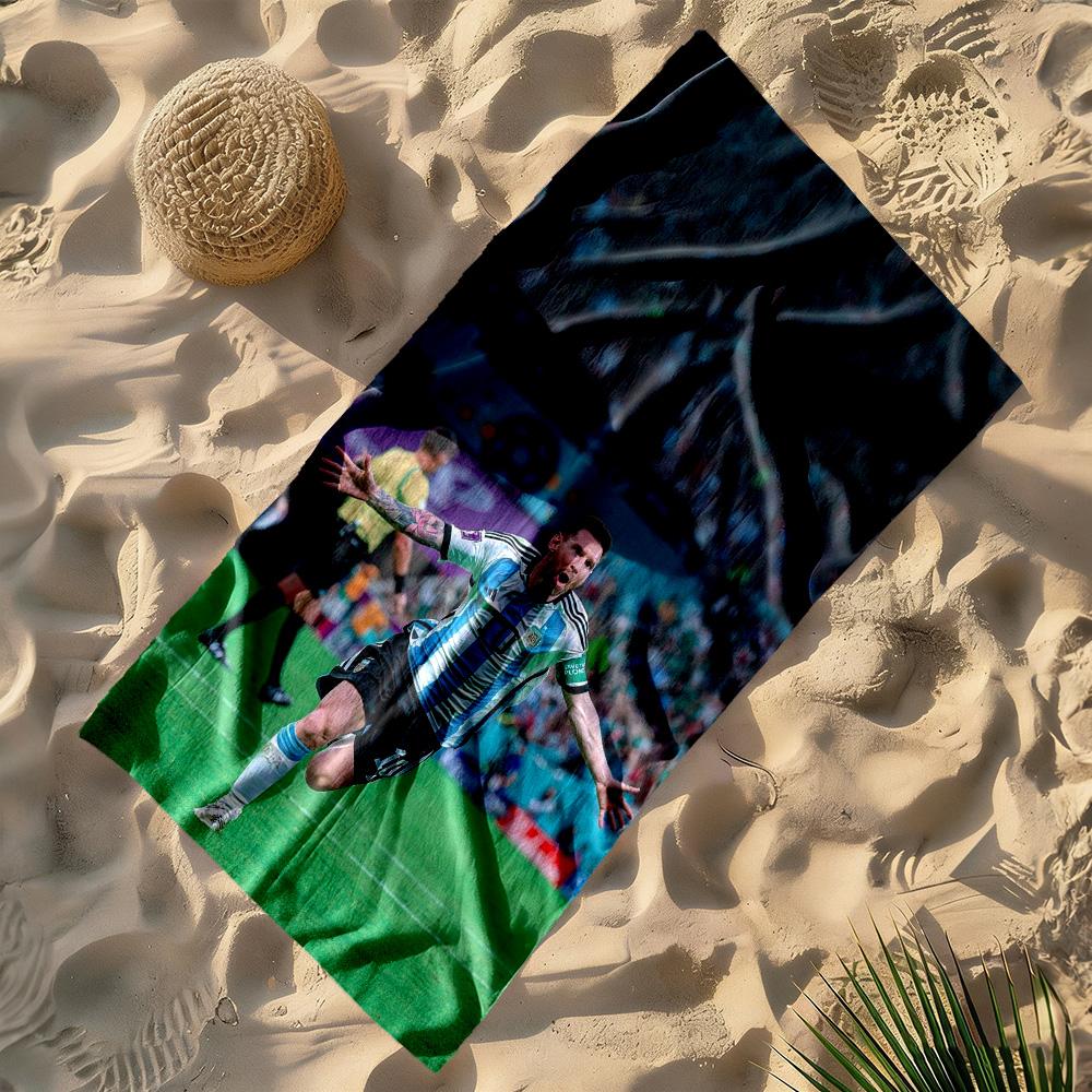 Football Messi Beach Towel Quick-Dry Soft Microfiber Comfortable Lightweight Portable for Swimming,Beach,Camping, Travel, Beach Accessories,Gym