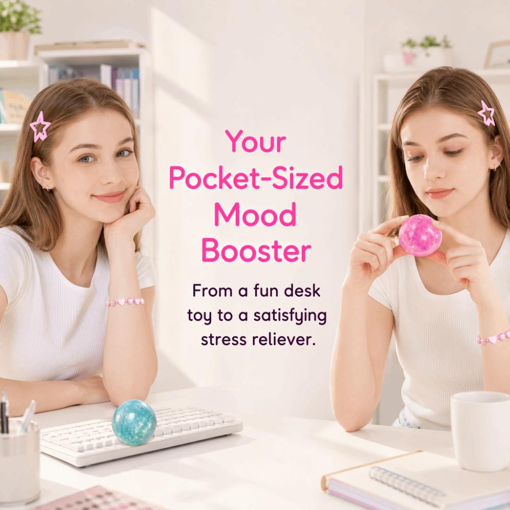 Glitter Maltose Squishy Ball Slow Rising Ball Quick-rebound Squeeze Toy Fidget Squishy Toy  Adults