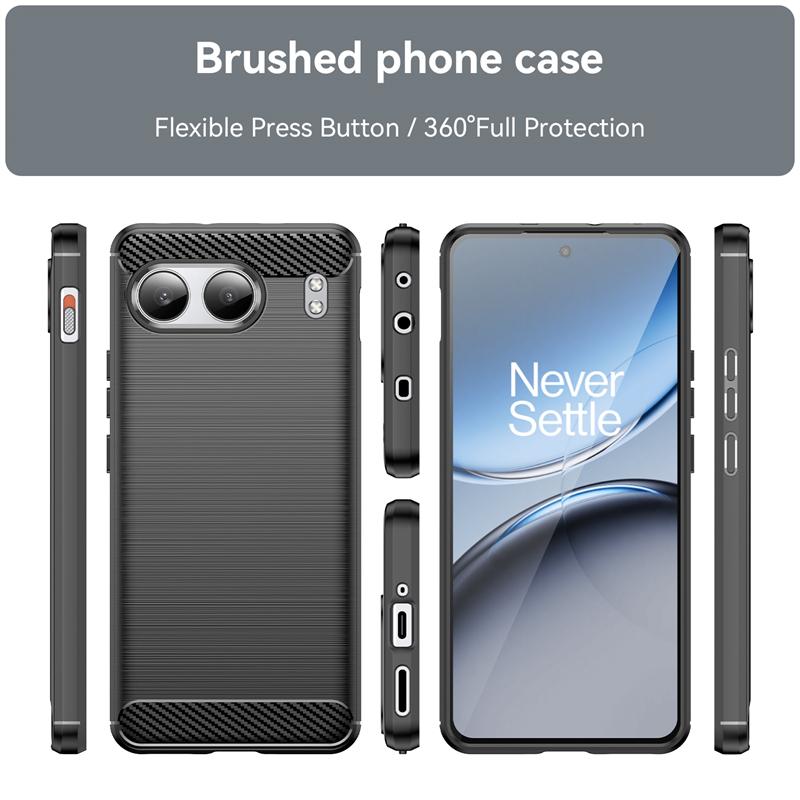 For Deksel OnePlus Nord 4 Deksel For Oneplus Nord 4 Capas Ny Telefon Støtfanger Bakside Armor Karbonfiber Myk TPU OnePlus Nord 4 Fundas