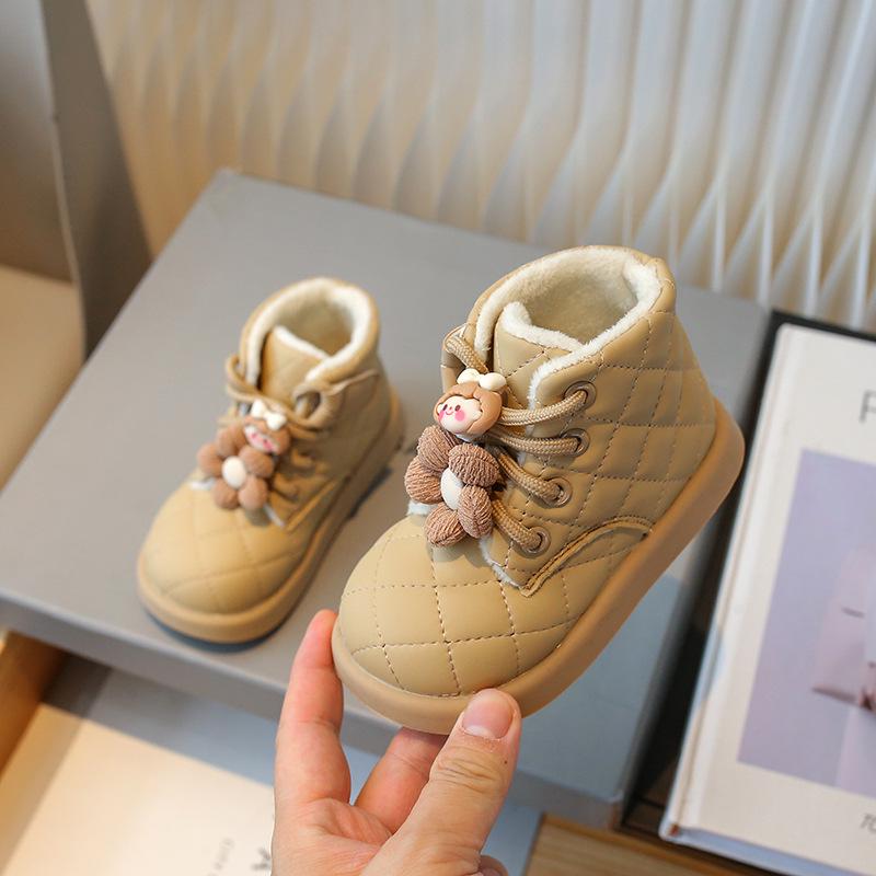 Children's 2025 Winter Velvet-Lined Leather Snow Boots – Cozy, Warm, and Stylish for Girls