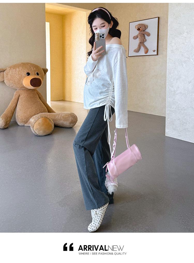 Spring 2026 Korean-Style Printed Maternity Tie-Up Two-Piece Set
