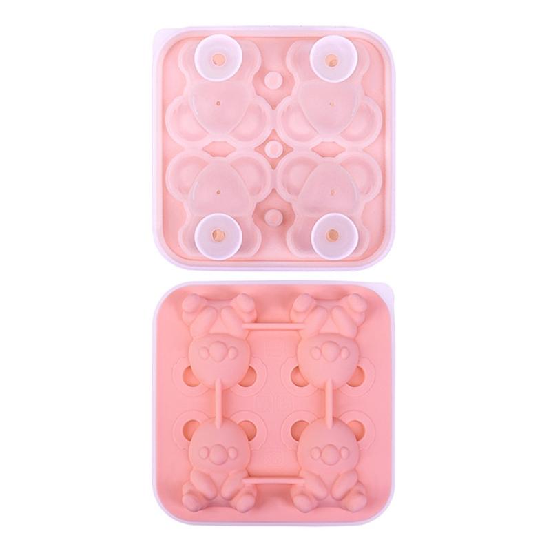 Einfaches Auslösen von Eisformen Flexible Silikon-Eiswürfelmaschine Einzigartige Koala-Form Eiswürfelbehälter für Suppen-Gefrierfächer Wein Saft Langlebig