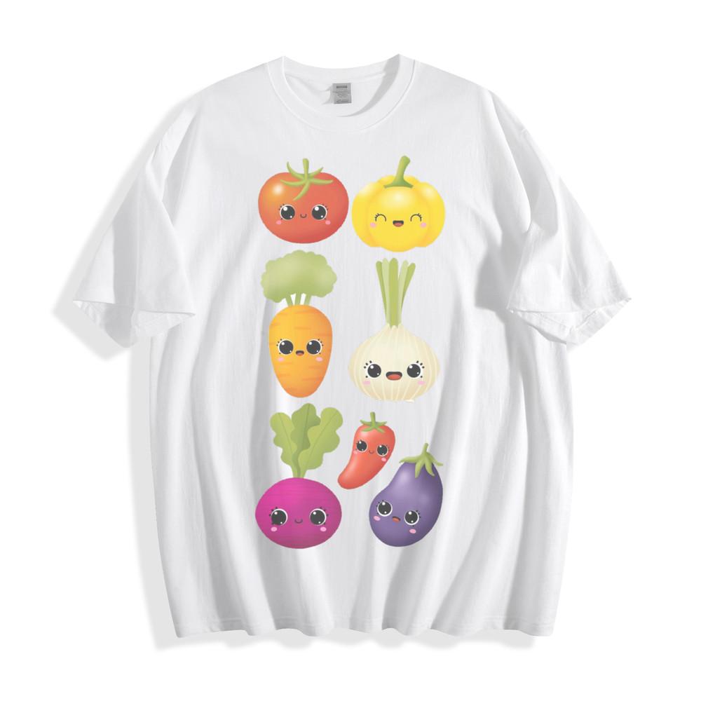 Cute Veggie Squad T-Shirt - Adorable Food Characters Unisex Tee
