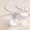Elegant Lucky Bag Design Women'S Necklace With White Imitation Jade Pendant Fashionable Gift For Best Friends