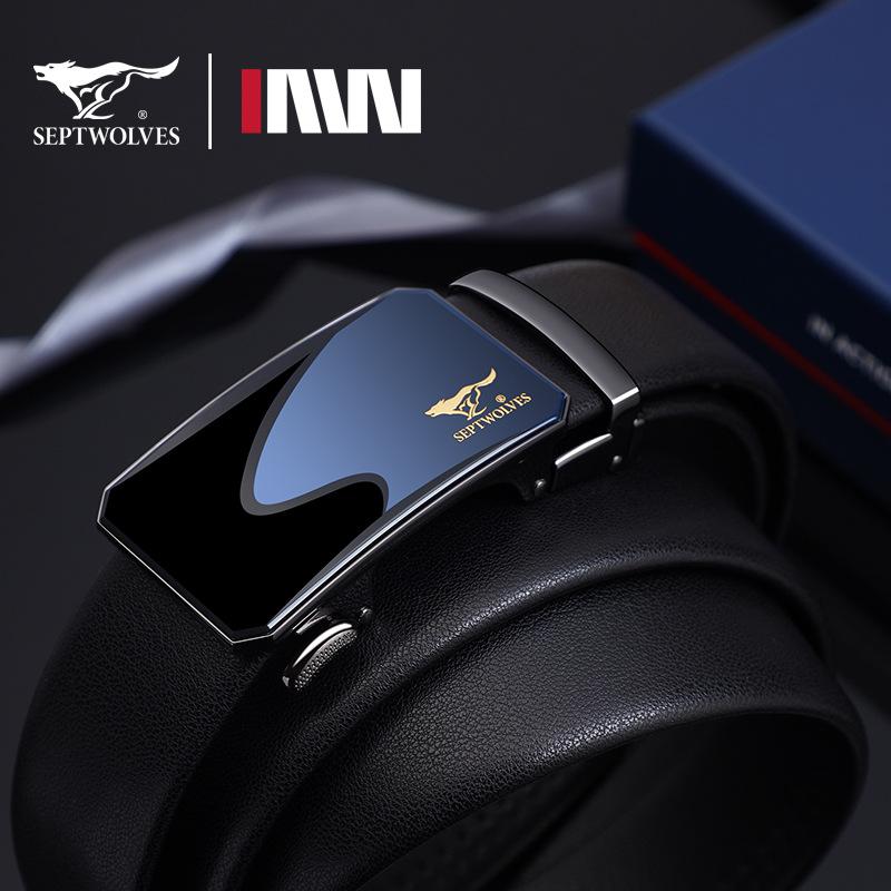 New Belt Men'S Versatile Automatic Buckle Belt Cowhide Belt Gift Belt