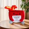 Mini Crochet Doll Card Fire Extinguisher Trash Can Funny Positive Energy Handmade Creative Gift