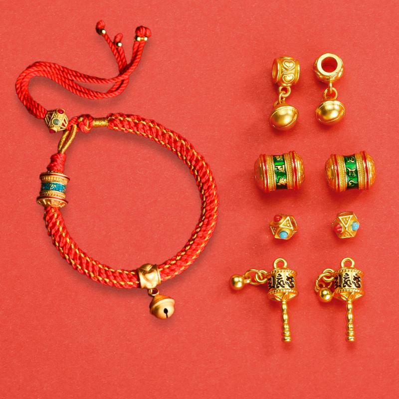 5Pcs Matte Gold Color Brass Special Vintage Style Nepalese Beads Bracelets Spacer Beads Jewelry Making Supplies Diy Accessories