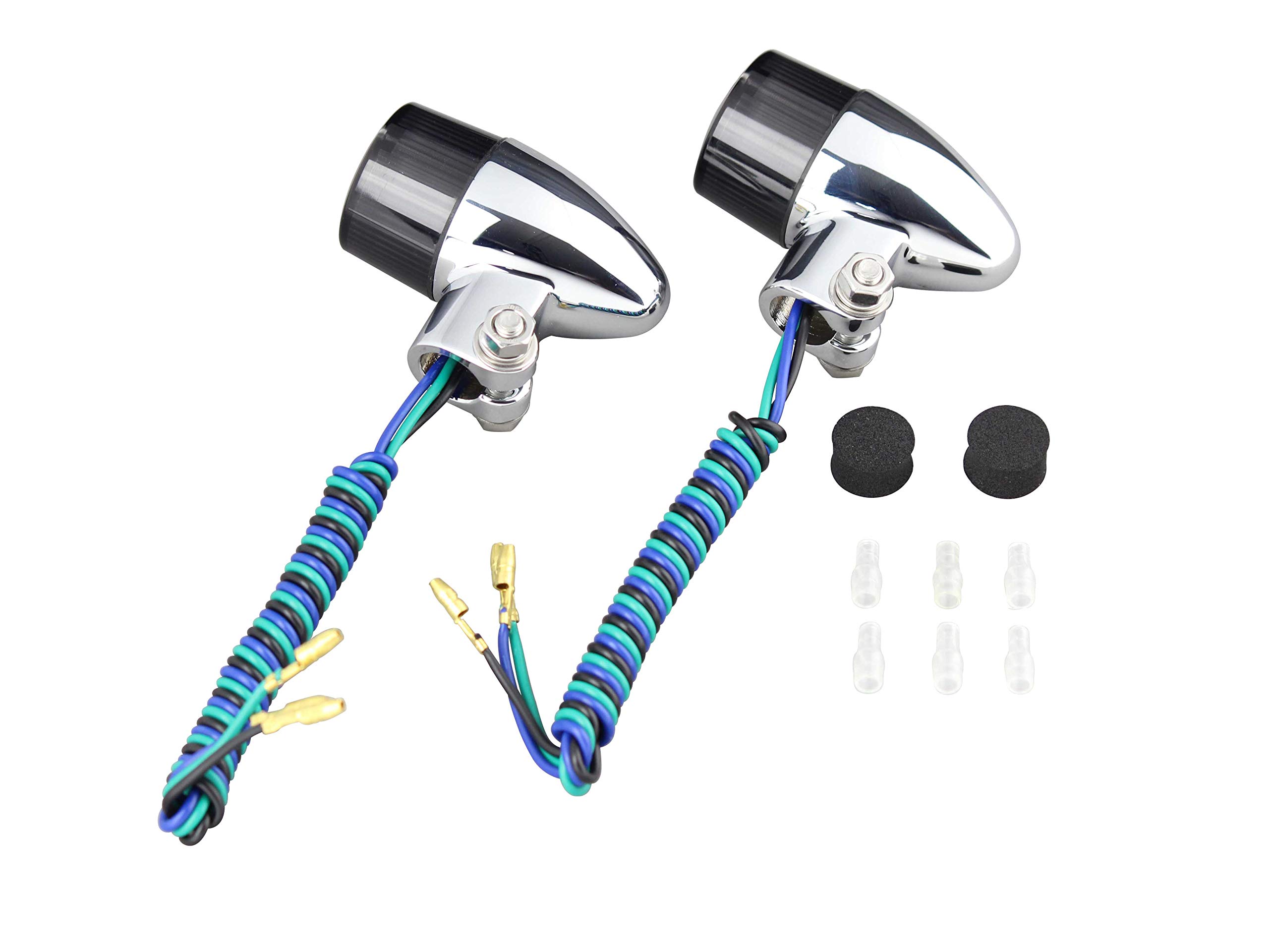 

POSH FAITH 093497 Motorcycle Supplies, Cannonball Type Turn Signal, For Double Spheres, Plated Body/Smoke Lens