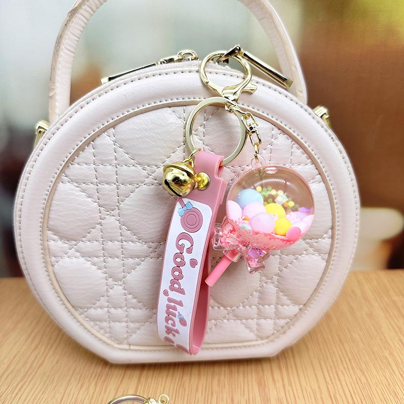 Liquid Quicksand Bottle, Lollipop, Cute Colored Beans, Keychain, Women'S Exquisite Schoolbag Pendant, Children'S Women'S Pendant, Small Gift.