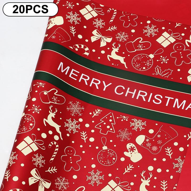 

20 Sheet 57*57Cm Flower Wrapping Paper Waterproof Flower Paper Wraps Floral Bouquet For Diy Christmas Packaging Bouquet Xmas Gift A3