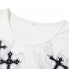 2000s Aesthetic T Shirt Graphic Cross Wings Print Long Sleeve Tops Y2k Women Clothes Fairycore Grunge Tee Streetwear
