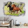 Plakat ze zwierzętami Dziura w ścianie Sztuka Biegnący Dobry Koń Winyl Naklejki Muralowe Do Salonu
