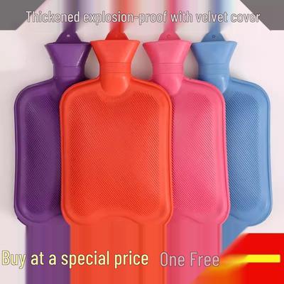 Classica Borsa dell'Acqua Calda in Gomma con Copertura in Peluche per Scaldare Pancia, Piedi e Letto