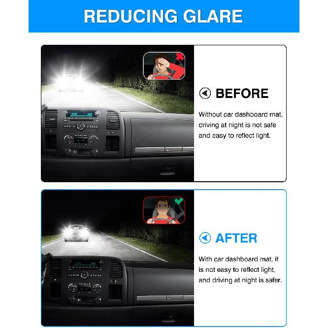 Autorder Dashboard Cover Mat For 2007-2013 Chevy Chevrolet Silverado/GMC Sierra With Two Glove Boxes Accessories Dash Cover Flannel Dash Mat Sunshade
