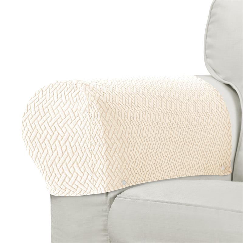 2 Stück/Set Staubdichte Sofasesselbezüge Waschbare Abnehmbare Armlehnenbezüge für Stühle Elastische Haus-Sofa-Armschutzbezüge