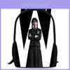 Dětský batoh Wednesday Addams s velkou kapacitou a geometrickým potiskem pro školu a každodenní použití