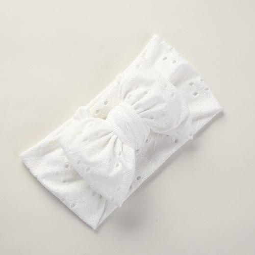 Hollow-out Premium Handmade Embroidered Bow Children's Hair Accessories Lace Hole Baby Headband Headband Wholesale